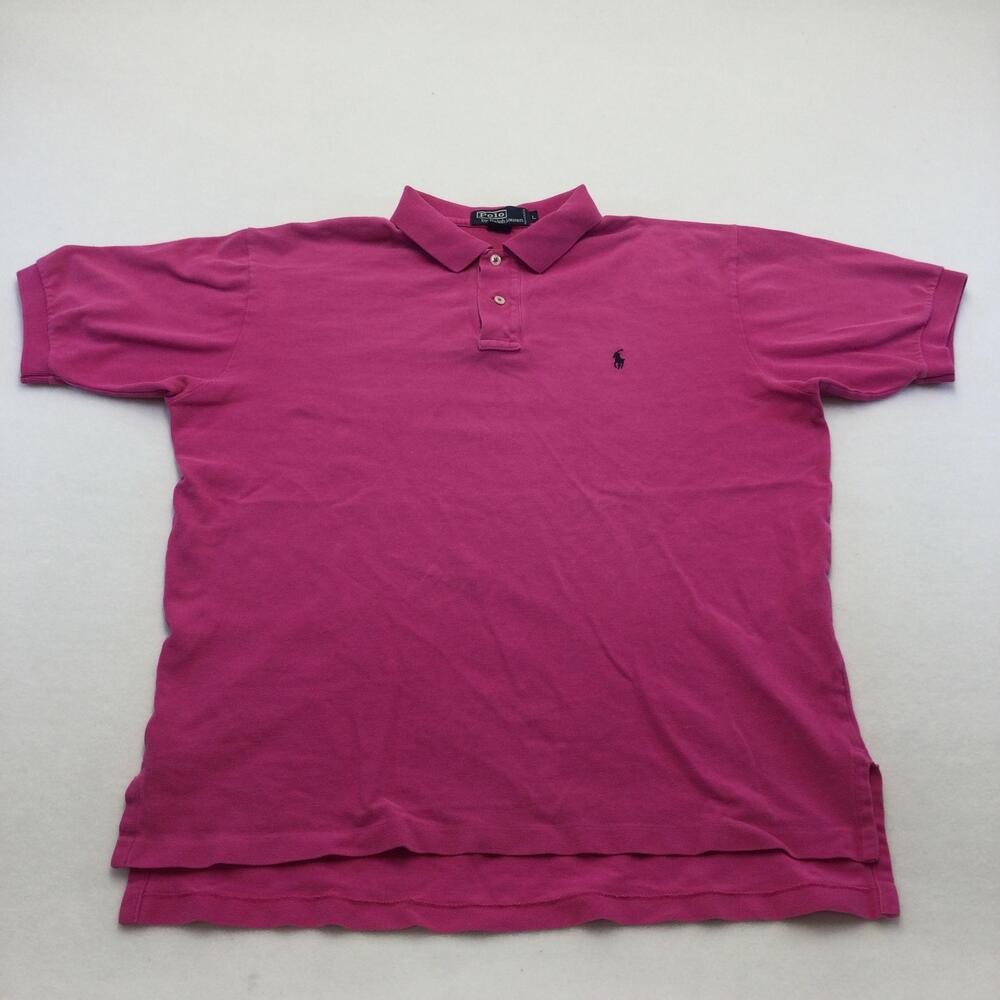 Polo By Ralph Lauren Polo Shirt Mens Large Pink Cotton Pique Short Sleeve Casual
